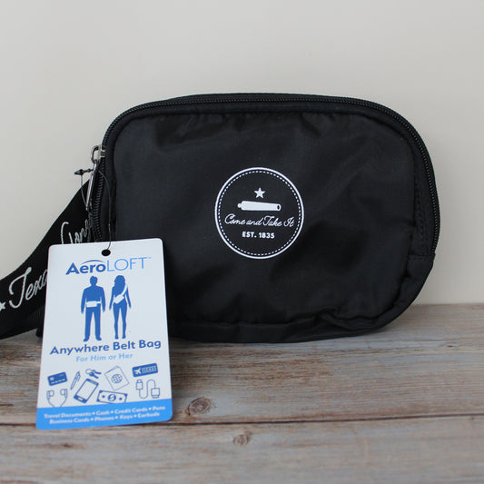 Come and Take It Belt Bag – AeroLoft Anywhere Crossbody for Him or Her | Black Gonzales TX Bag